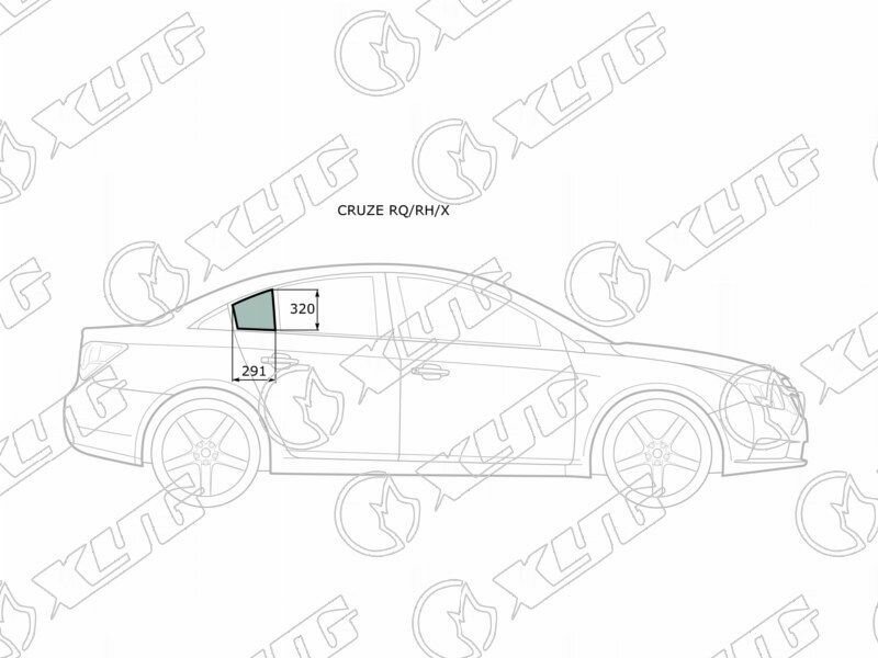 IPSASP_CRUZE RQ/RH/X Стекло форточки (уголок) задней правой двери CHEVROLET CRUZE 4D 09-15, DAEWOO LACETTI 4D 09-