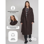 Двубортное пальто-тренч с поясом, цвет Темно-коричневый, размер XS - изображение