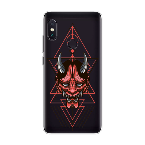 Силиконовый чехол на Xiaomi Redmi Note 5/Note 5 Pro / Сяоми Редми Нот 5/Нот 5 Про Hanya Oni mask, прозрачный