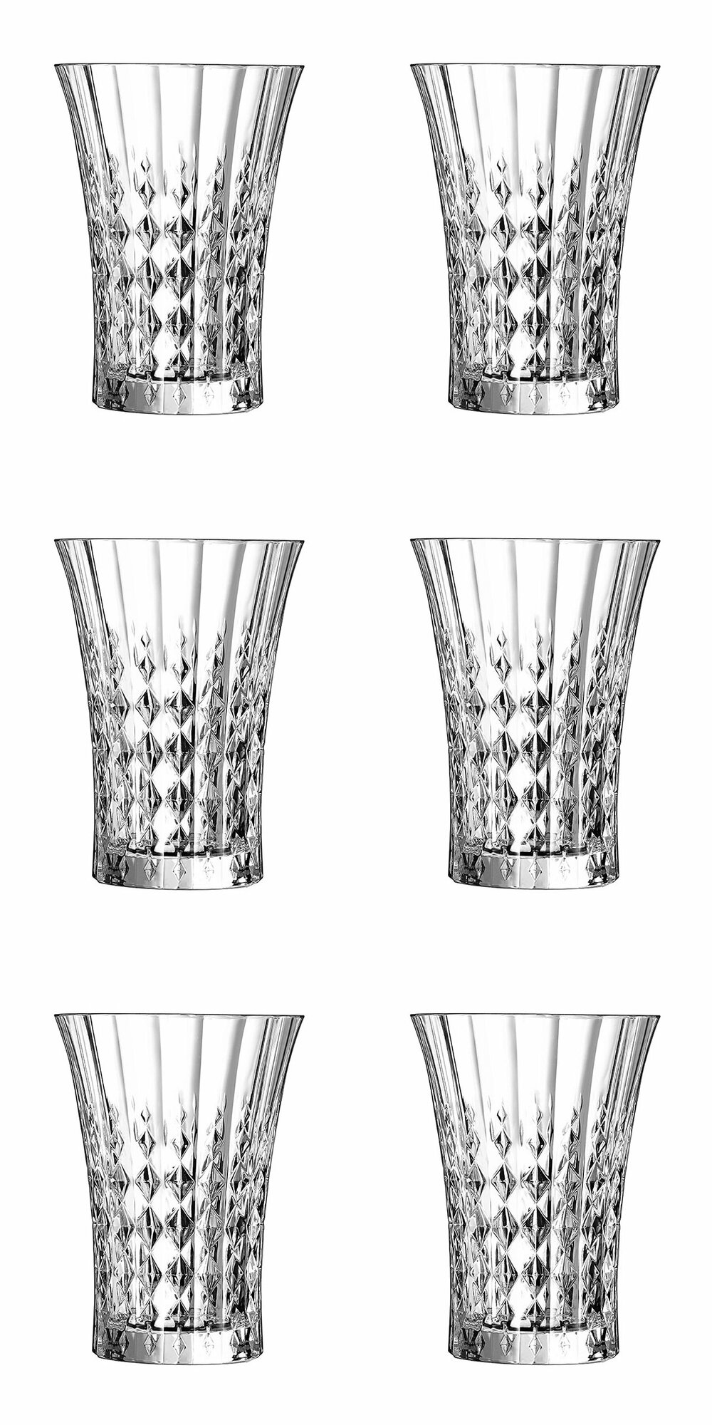 фото Набор из 6 бокалов Хайбол "Lady Diamond" круглая 9х9х13 см, 360 мл, прозрачный, стекло хрустальное, Eclat, L9746