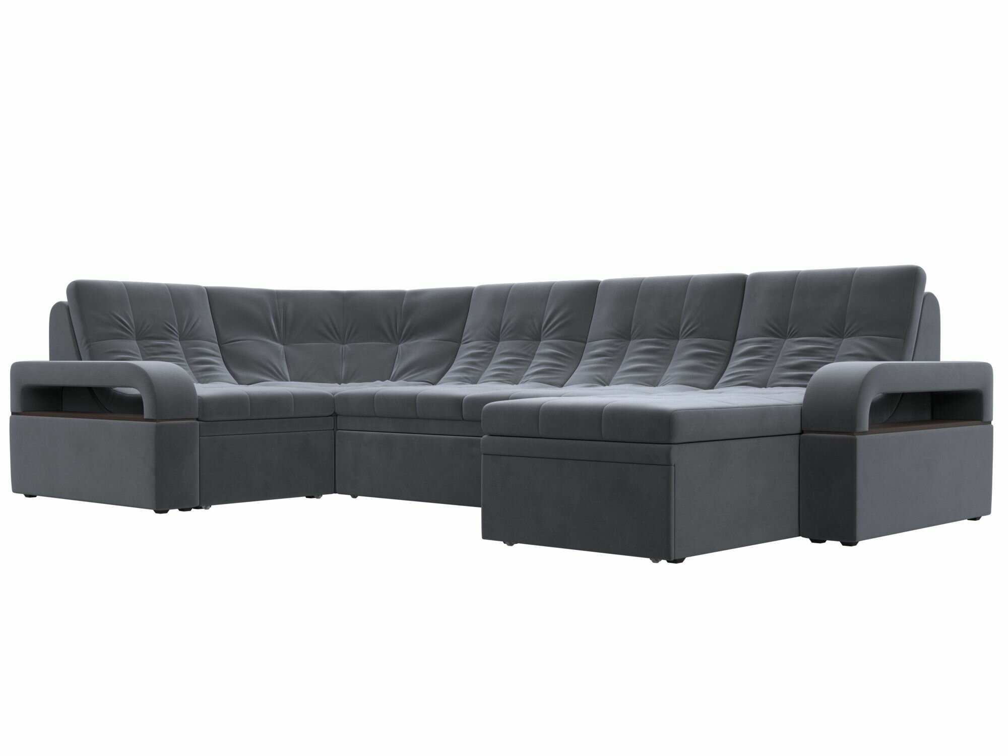 фото Диван П-образный Лига-035 правый угол, Велюр, Модель 121436