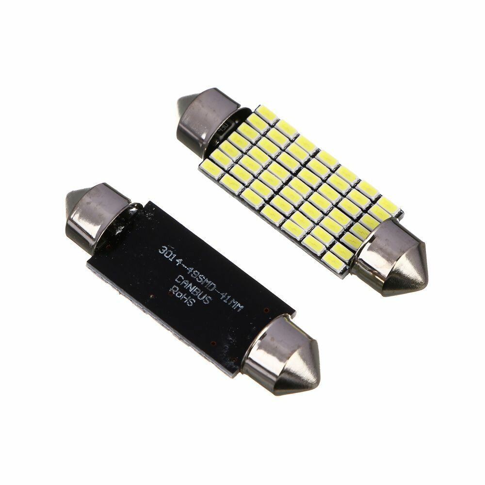Лампа автомобильная светодиодная T11 NG, Canbus, (49SMD-3014), 41 мм, 12В, белый, 2 шт, блистер — фото 1