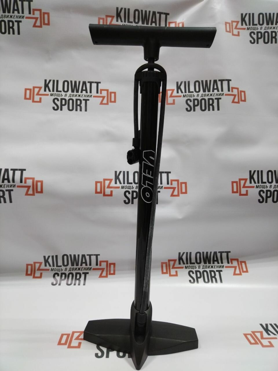 фото Насос VELO, металлический, ручной напольный, с иглой, с манометром, AV/FV