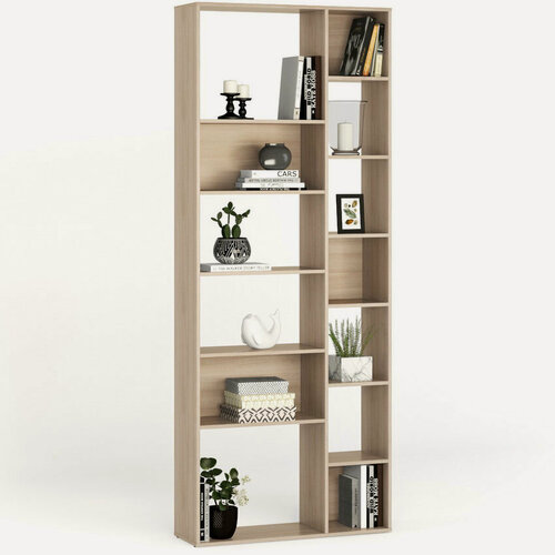 Изображение товара Стеллаж перегородка для зонирования комнаты 938х296х2369 мм МагМебель №22 ясень шимо светлый