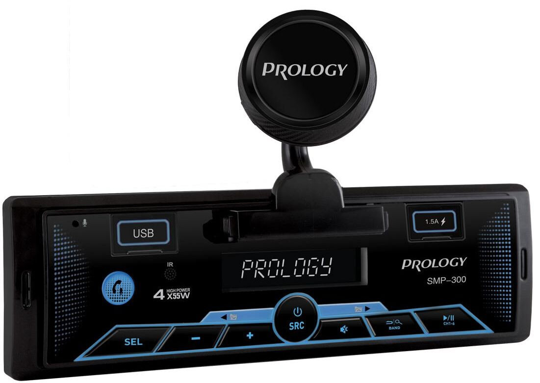 Автомагнитола Prology SMP-300 1DIN 4x55Вт v4.2 2 ПДУ RDS (PRSMP300)