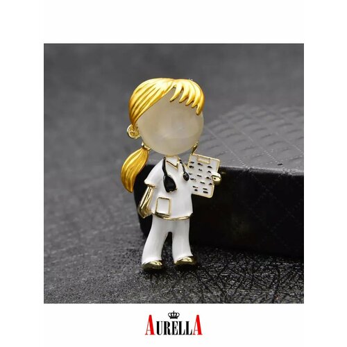 Брошь AURELLA, белая