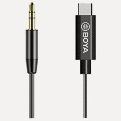 Изображение товара Переходник Boya BY-K2 Переходник-адаптер с 3,5 мм. TRS (Папа) на USB-C (Папа). Совместим с беспроводными микрофонами