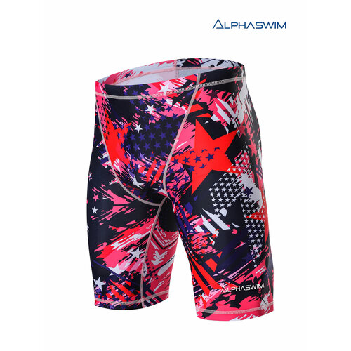 фото Плавки alpha swim джаммеры, размер xs/44, красный/синий