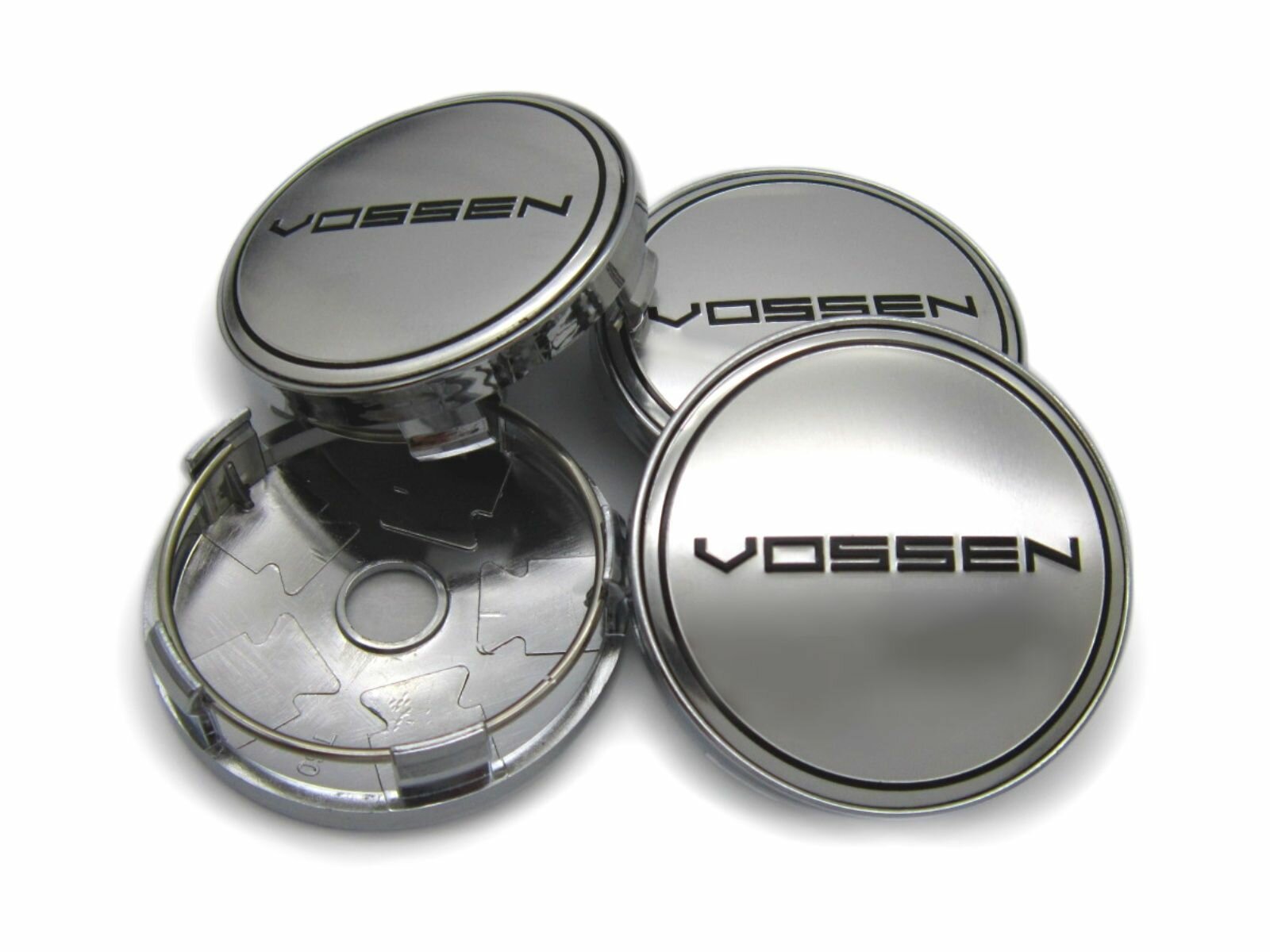 Колпачки, заглушки на литые диски Vossen chrome 60/56 мм, комплект 4 шт.