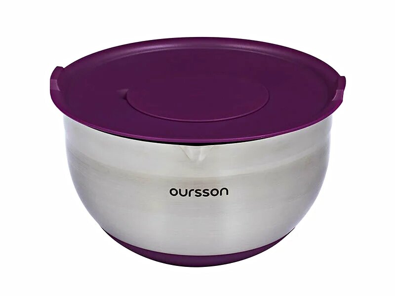 Миска для смешивания Oursson BS4002RS/SP, металл, с крышкой, цвет сладкая слива