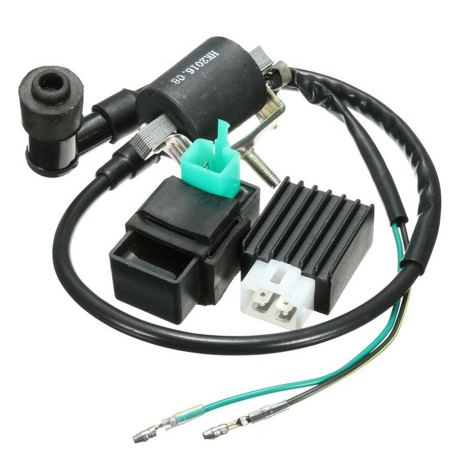Black Ignition Coil CDI Unit Rectifier Regulator Fits for 110cc 125cc 140cc Bike