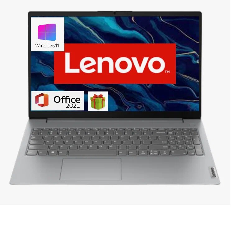 15.6" Ноутбук Lenovo IdeaPad, AMD Ryzen 3 7330U (до 4.3ггц), RAM 8 ГБ, SSD 256ГБ, Windows 11 Pro+Office, Руc. клав.