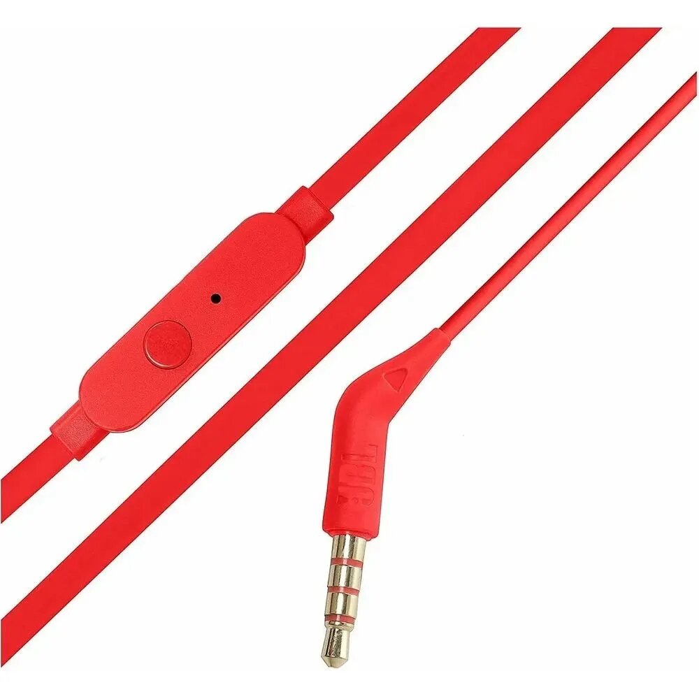Наушники JBL Tune 110, mini jack 3.5 mm, сменные амбушюры, красные — фото 1