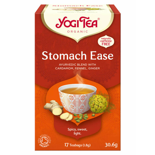 фото Чай в пакетиках yogi tea stomach ease кардамон, фенхель, имбирь, 17 пакетиков