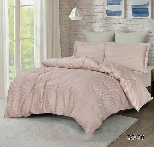 Изображение товара Комплект постельного белья Valtery OD-78, 2-х спальный, страйп-сатиновый, хлопок