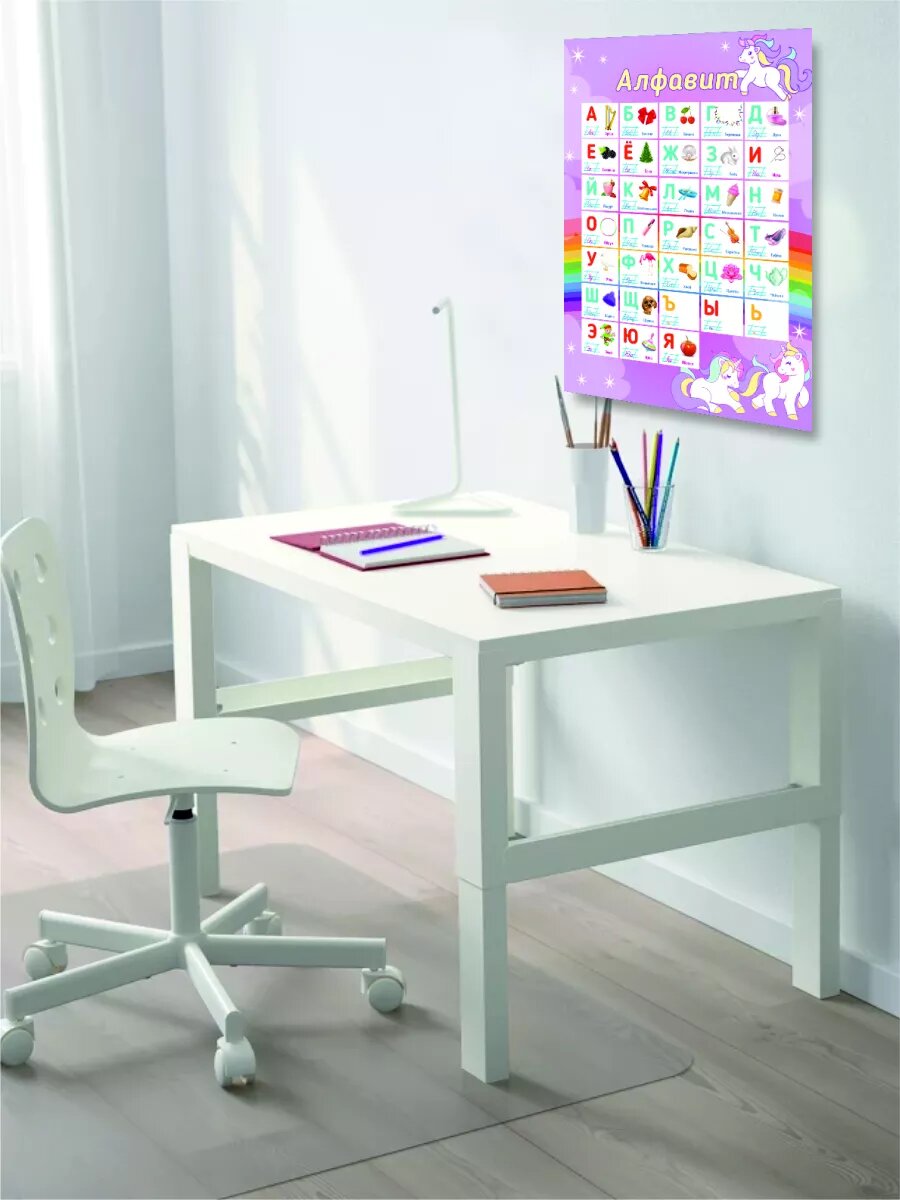 Плакат русский алфавит единорожки — фото 1