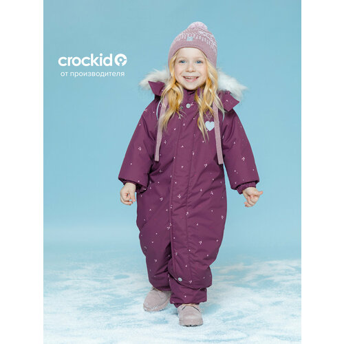 фото Комбинезон утеплённый crockid вк 60116/н/2 ал, размер 74-80/52, , розовый