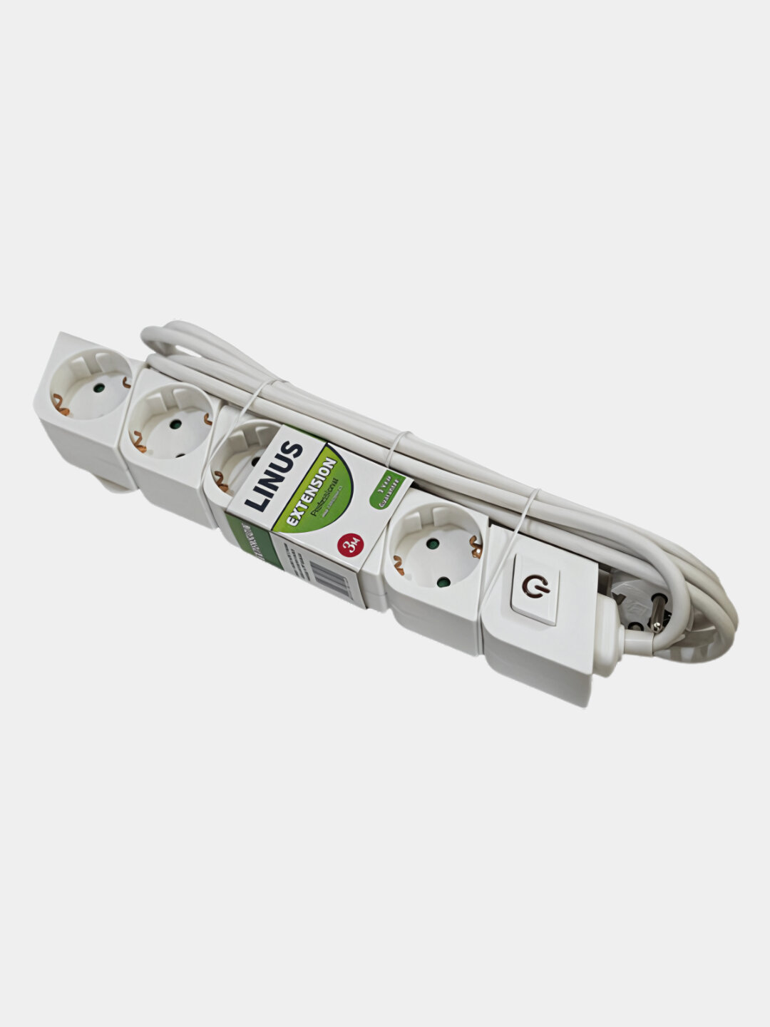 Удлинитель, с заземлением и выключателем, 4-местный 3 M