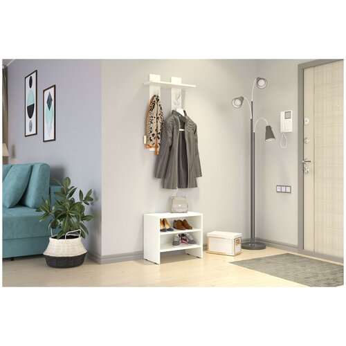 Тумба для обуви Уно Белый (ШхВхГ) 52.4х45х30 см.