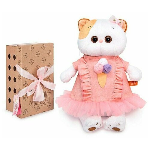 фото Кошка ли-ли в платье с мороженым 24 см в подарочной коробке basik&co