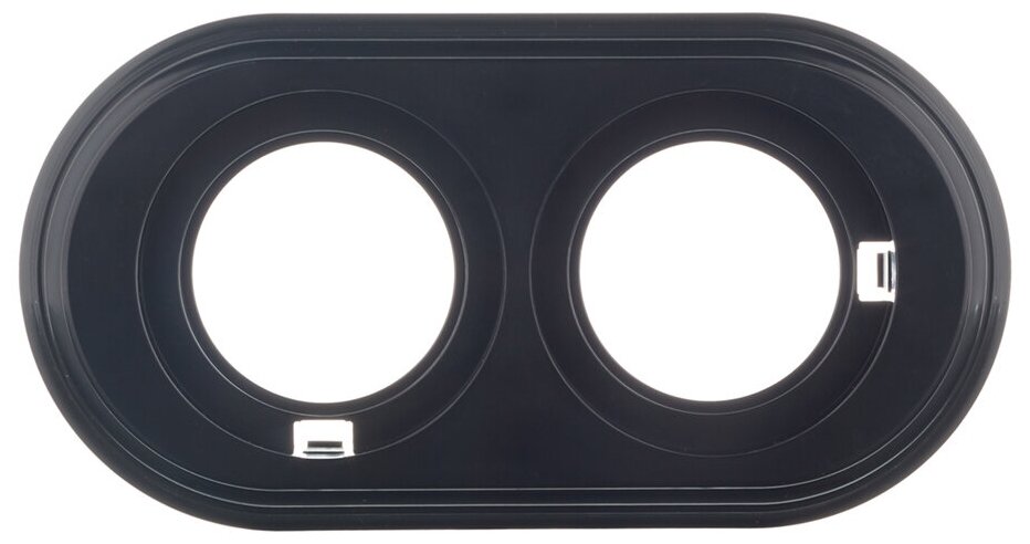 Рамка двухместная для ретро-выключателя, розетки,"BIRONI", пластик, цвет Черный