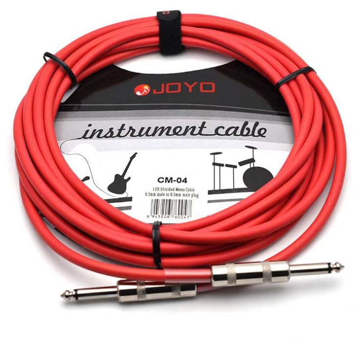 Кабель инструментальный JOYO CM-04 Jack(прямой)-Jack(прямой), 4.5м, красный