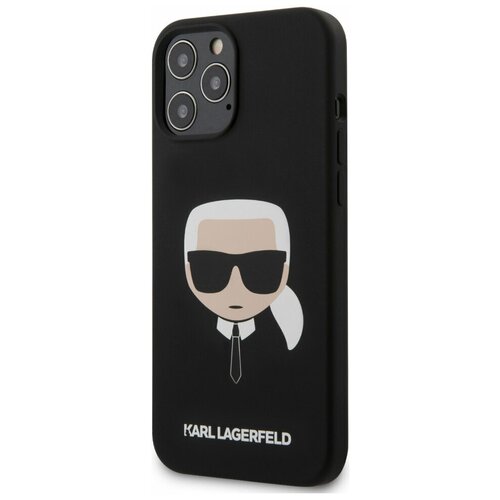 Чехол Karl Lagerfeld Liquid silicone Karl's Head для iPhone 12 Pro Max, черный