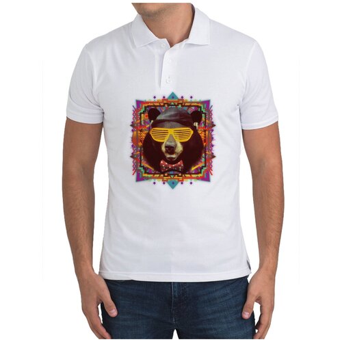 Рубашка- поло CoolPodarok Медведь в очках