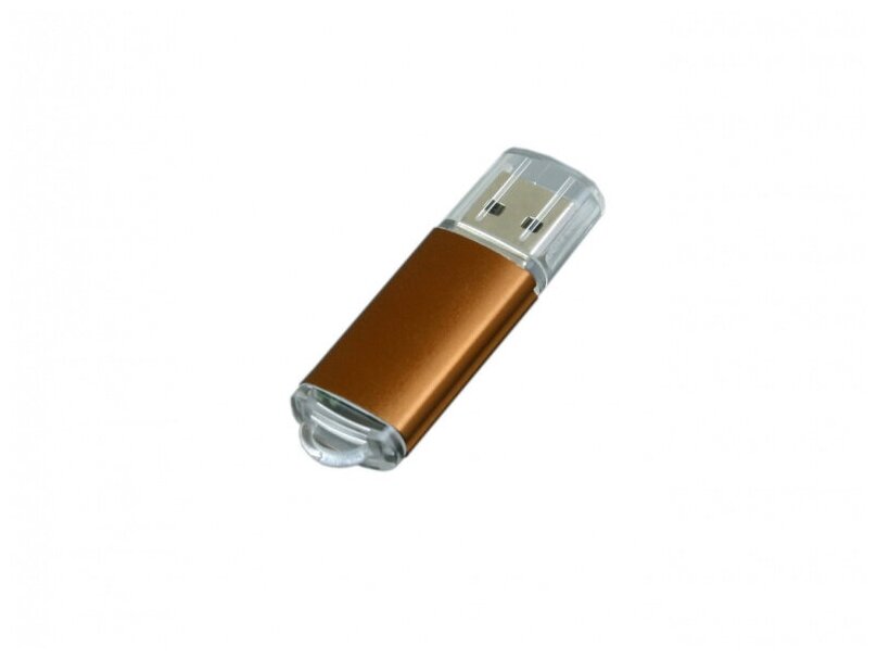 Металлическая флешка с прозрачным колпачком (64 Гб / GB USB 2.0 Оранжевый/Orange 018 Флеш накопитель apexto U307B)