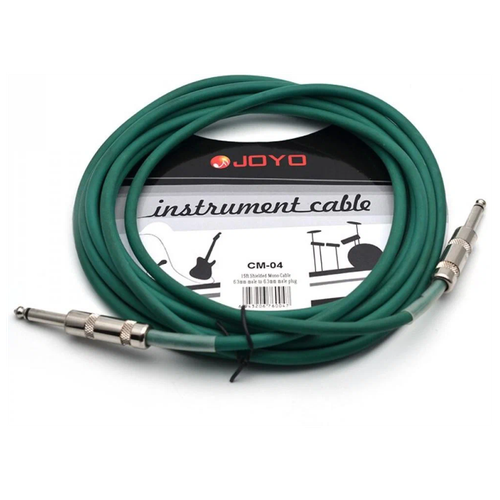 Joyo Cm-04 Cable Green инструментальный кабель 4,5 м, Ts-ts 6,3 мм кабель инструментальный joyo cm 04 jack прямой jack прямой 4 5м желтый