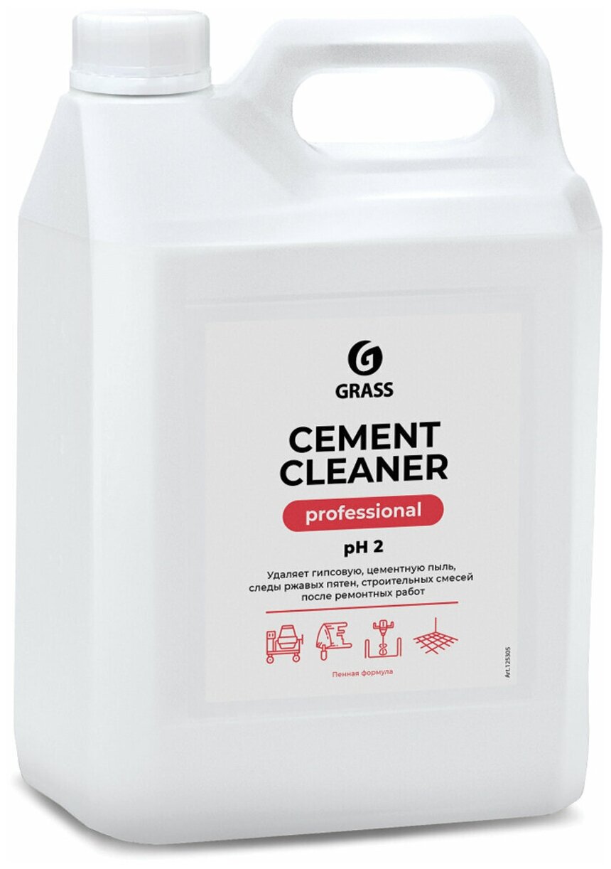 Средство для уборки после строительства 5,5 кг GRASS CEMENT CLEANER, кислотное, концентрат, 125305