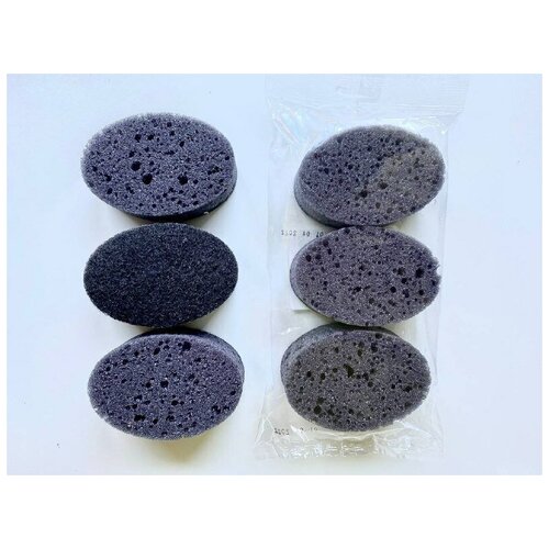 Губки для мытья посуды поролон черные / 6 штук / черного цвета / губка для мытья посуды