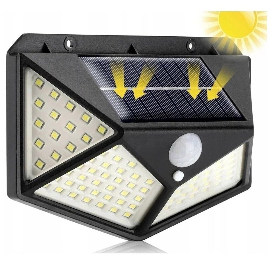 Уличный светодиодный светильник 100 LED 3 режима Фонарь на солнечных батареях с датчиком движения беспроводной