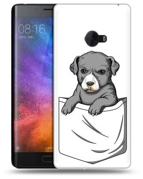 Чехол задняя-панель-накладка-бампер MyPads собачка в кармане для Xiaomi Mi Note 2 противоударный - фотография № 1