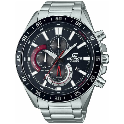 Наручные часы CASIO Edifice, серебряный, черный наручные часы casio edifice efv c110d 1a4 черный