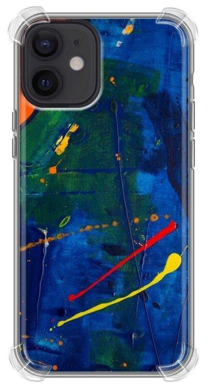 Дизайнерский силиконовый с усиленными углами чехол для Айфон 12 мини / Iphone 12 Mini Живопись