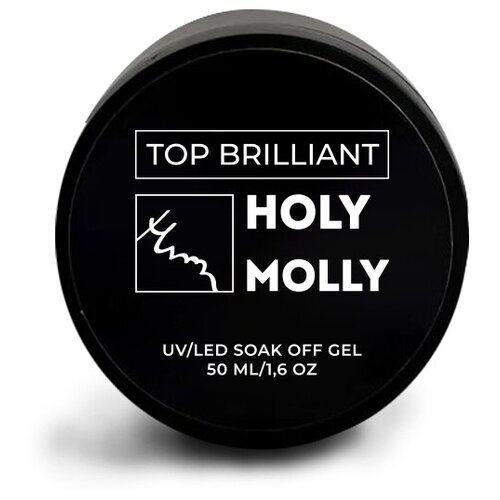 HOLY MOLLY верхнее покрытие Top Brilliant, прозрачный, 50 мл holy molly верхнее покрытие top flash silver 15 мл 50 г