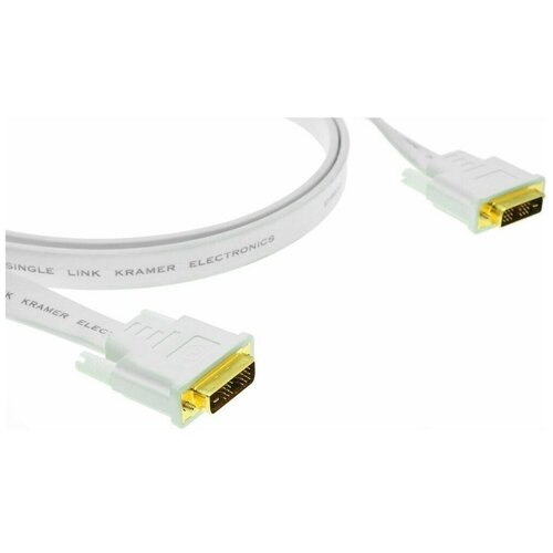 Кабель DVI - DVI, 0.9м, Kramer (C-DM/DM/FLAT(W)-3) кабель dvi dvi kramer c dm dm 25 7 6m