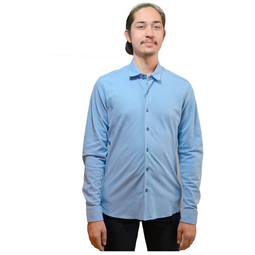 Школьная рубашка TUGI, размер 188, голубой рубашка guess повседневный стиль полуприлегающий силуэт длинный рукав однотонная размер 48 l
