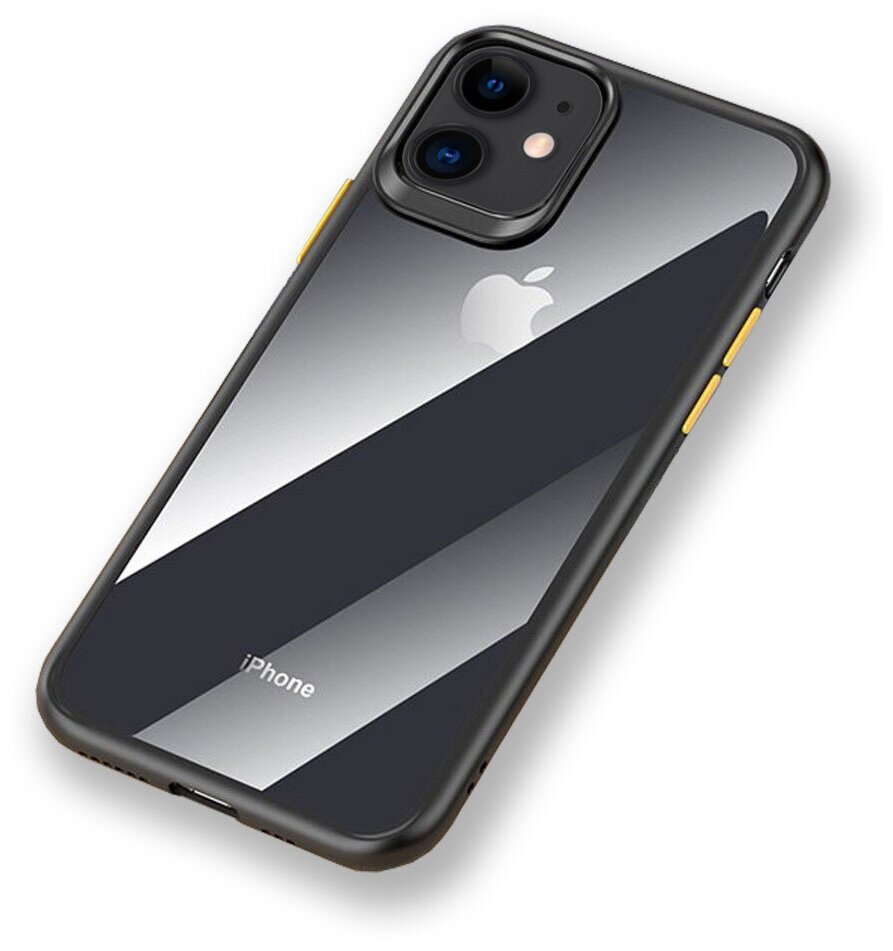 Чехол накладка Rock Guard Pro Protection Case для Apple iPhone 11, прозрачный черный