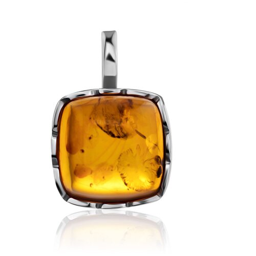 фото Amberholl изящная подвеска «ренессанс» из серебра с коньячным янтарём
