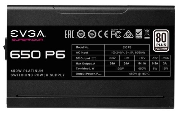 Блок питания EVGA 650W P6 650W 220-P6-0650-X2