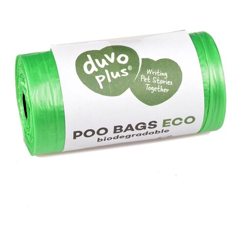 Пакеты для уборки за собакой DUVO+ "Био", зелёные, 33х20см, 8x20шт (Бельгия)