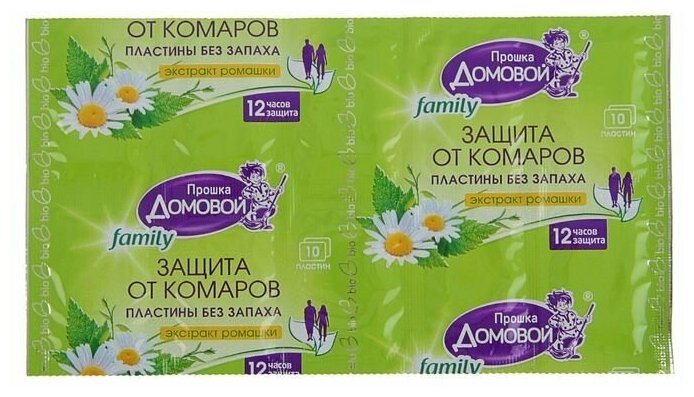 Пластины от комаров Домовой Прошка БИО Family 10 шт