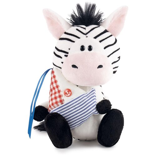Мягкая игрушка Басик и Ко в подарочной коробке - Зебренок Зиба с корабликом, Сафарики, 15 см