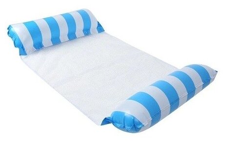 Надувной шезлонг гамак для плавания Floating Bed (голубой)