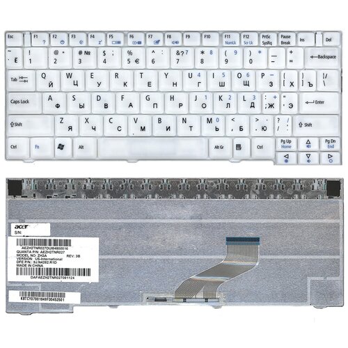 Клавиатура для ноутбука Acer 9JN4282R1D Белая 242000₽
