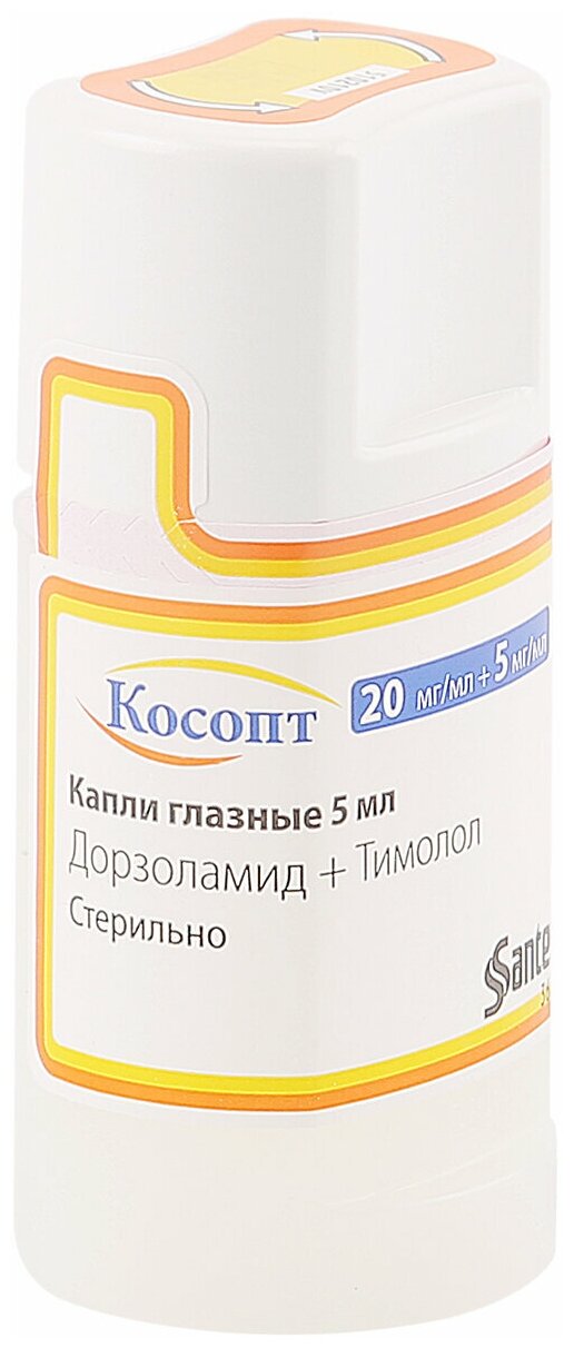 Изображение Косопт гл. капли фл., 20 мг+5 мг/мл, 5 мл