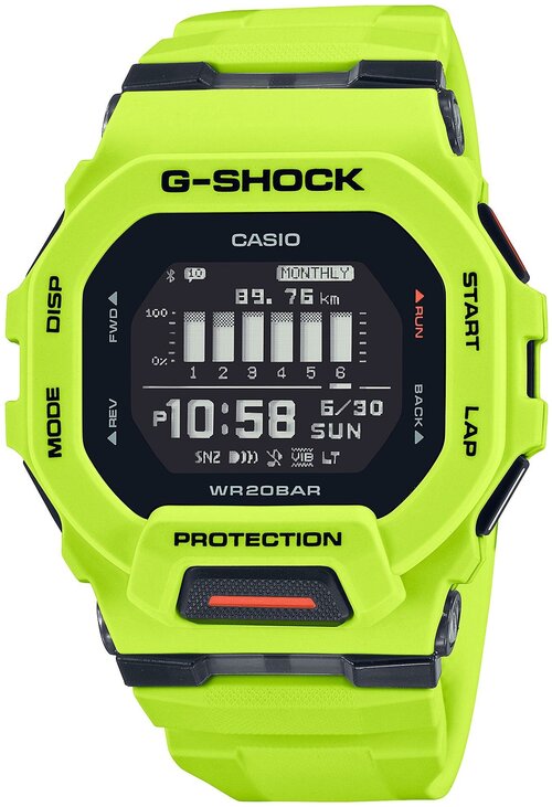 Наручные часы CASIO G-Shock GBD-200-9E, желтый, черный