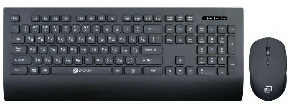Комплект клавиатура+мышь Оклик 222M черный/черный